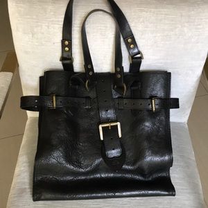 Biack leather large bag